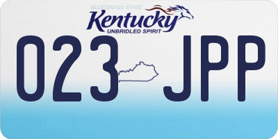 KY license plate 023JPP
