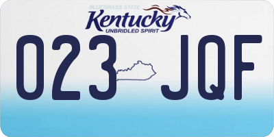 KY license plate 023JQF