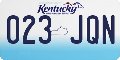 KY license plate 023JQN