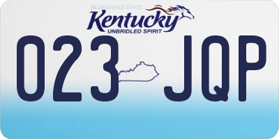 KY license plate 023JQP