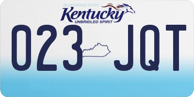 KY license plate 023JQT