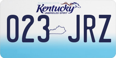 KY license plate 023JRZ
