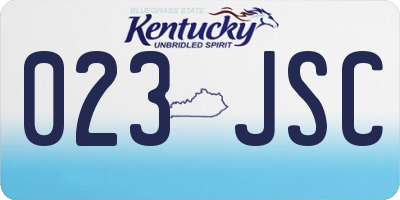 KY license plate 023JSC
