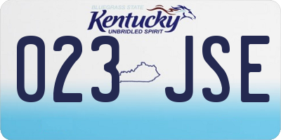 KY license plate 023JSE