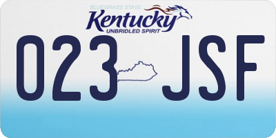 KY license plate 023JSF