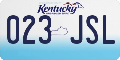 KY license plate 023JSL