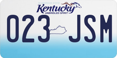 KY license plate 023JSM