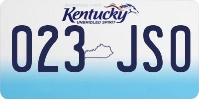KY license plate 023JSO
