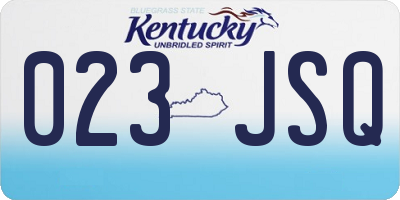 KY license plate 023JSQ