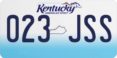 KY license plate 023JSS