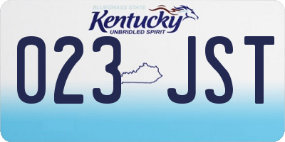 KY license plate 023JST