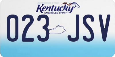 KY license plate 023JSV