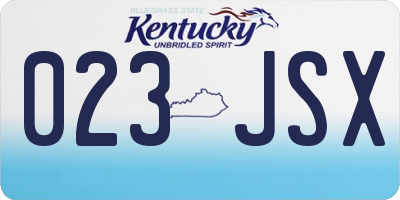 KY license plate 023JSX