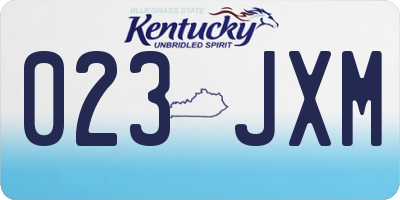 KY license plate 023JXM