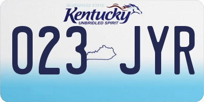 KY license plate 023JYR
