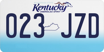 KY license plate 023JZD