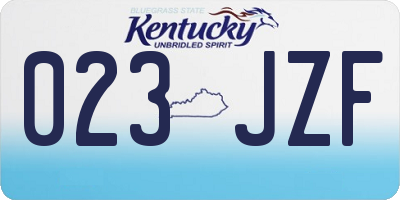 KY license plate 023JZF