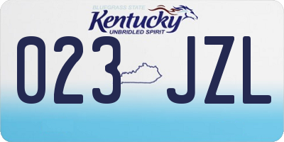 KY license plate 023JZL