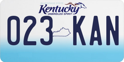 KY license plate 023KAN
