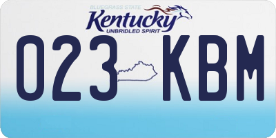 KY license plate 023KBM