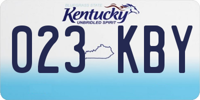 KY license plate 023KBY