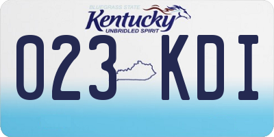 KY license plate 023KDI
