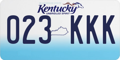 KY license plate 023KKK