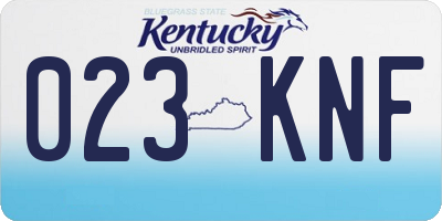 KY license plate 023KNF