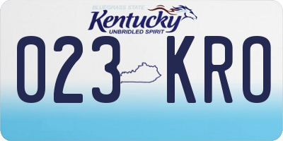 KY license plate 023KRO