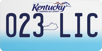 KY license plate 023LIC