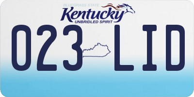 KY license plate 023LID