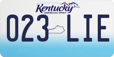 KY license plate 023LIE