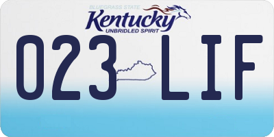 KY license plate 023LIF