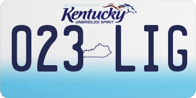 KY license plate 023LIG