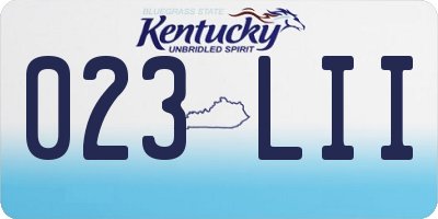 KY license plate 023LII