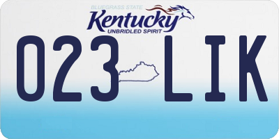 KY license plate 023LIK