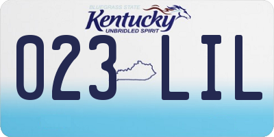 KY license plate 023LIL