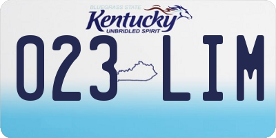 KY license plate 023LIM