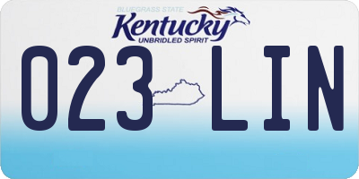 KY license plate 023LIN
