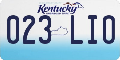 KY license plate 023LIO