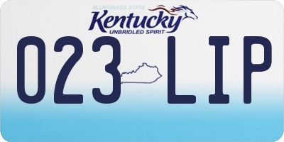 KY license plate 023LIP