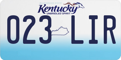 KY license plate 023LIR