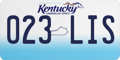 KY license plate 023LIS