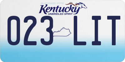 KY license plate 023LIT