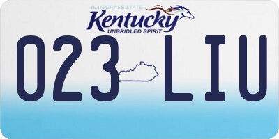 KY license plate 023LIU