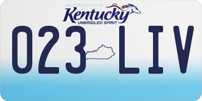 KY license plate 023LIV