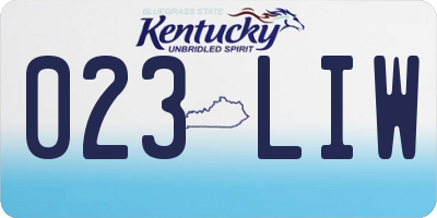 KY license plate 023LIW