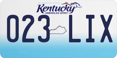 KY license plate 023LIX