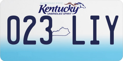 KY license plate 023LIY