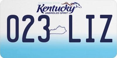 KY license plate 023LIZ